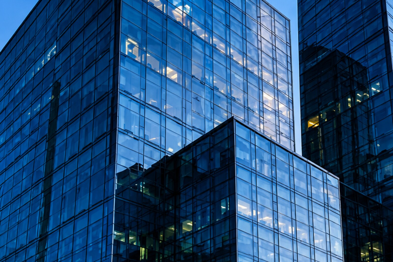 Modern commercial office buildings