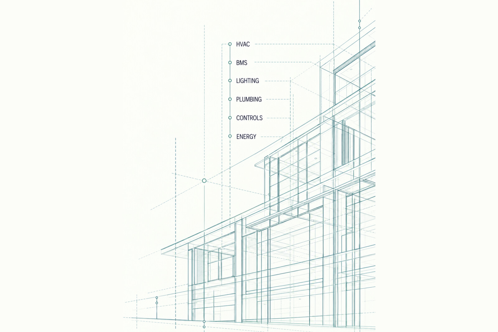 Technical building systems and commissioning line drawing